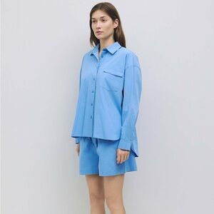 Mod Ref Raya Poplin Top Size Small - Blue